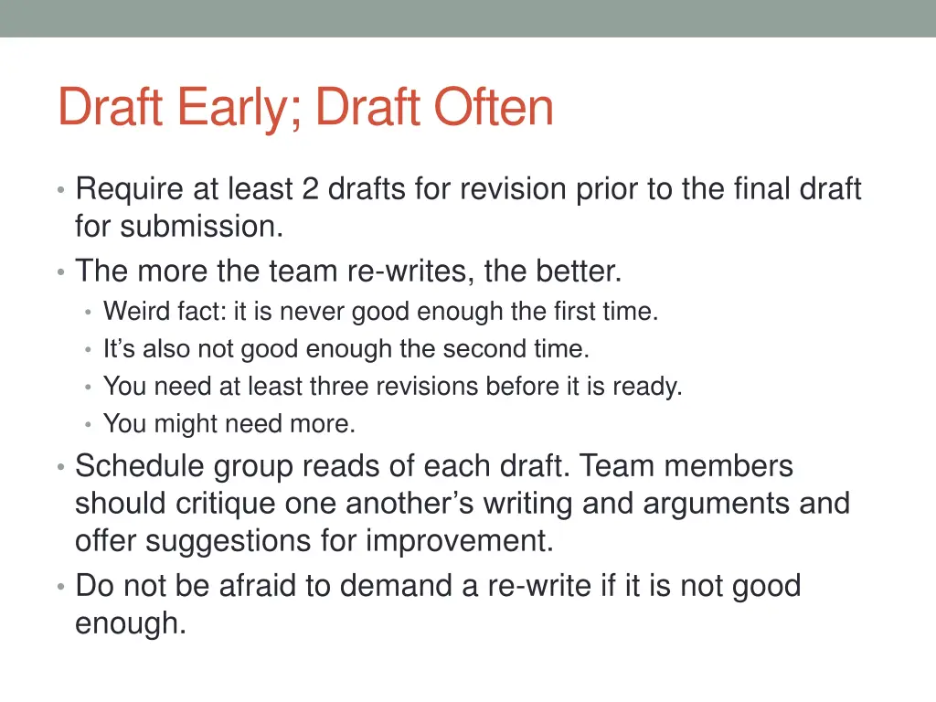 draft early draft often