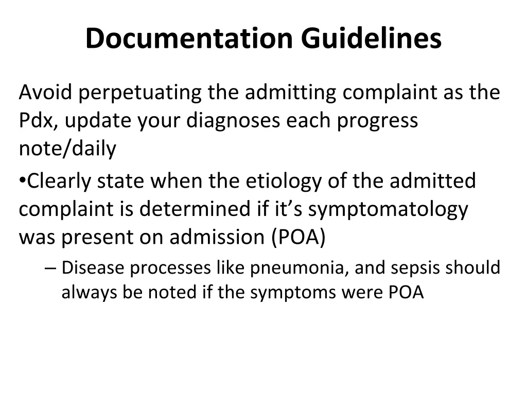 documentation guidelines