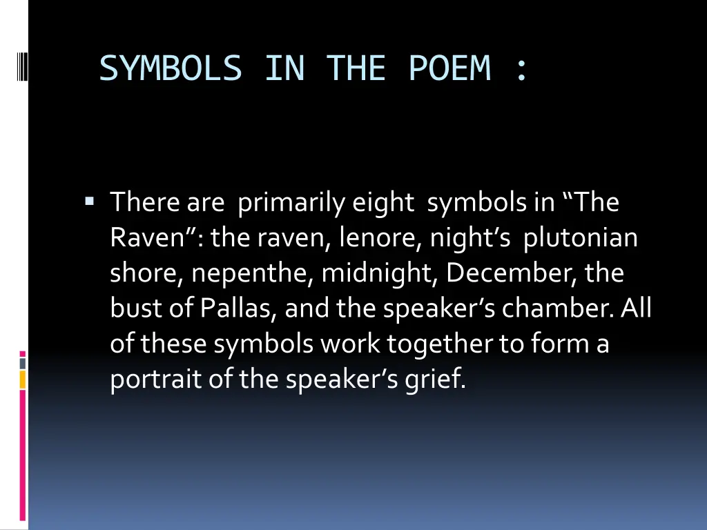 symbols in the poem