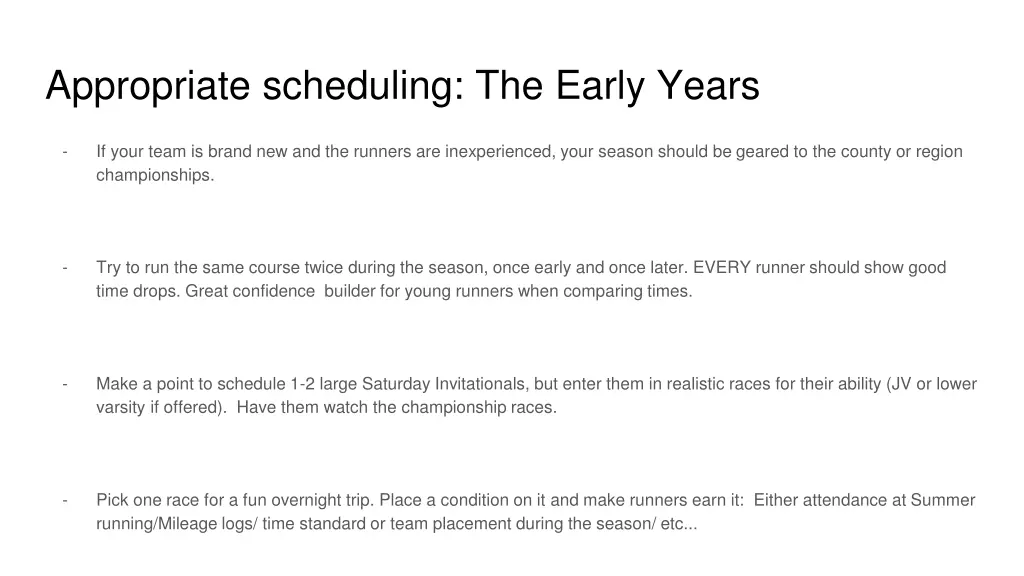 appropriate scheduling the early years