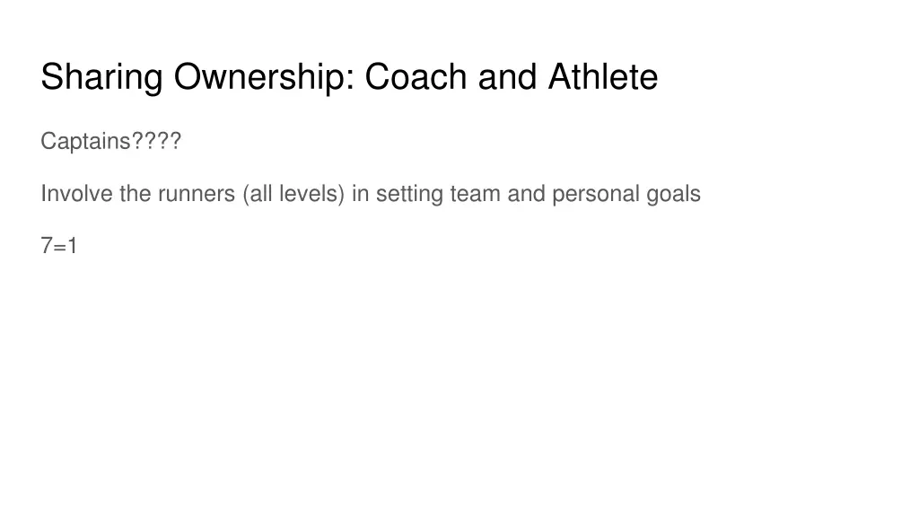 sharing ownership coach and athlete