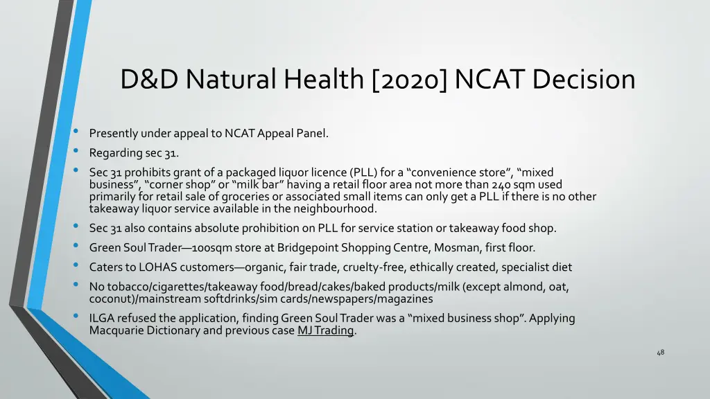 d d natural health 2020 ncat decision