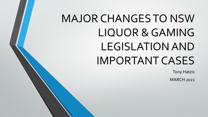 major changes to nsw liquor gaming legislation