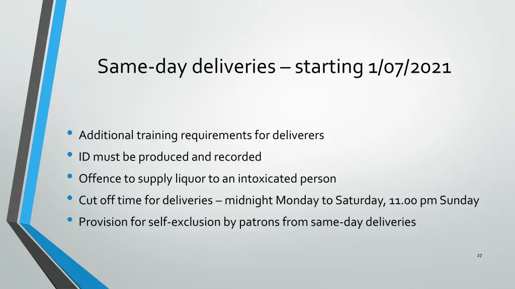 same day deliveries starting 1 07 2021