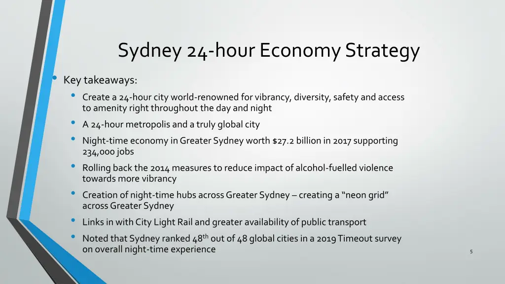 sydney 24 hour economy strategy key takeaways