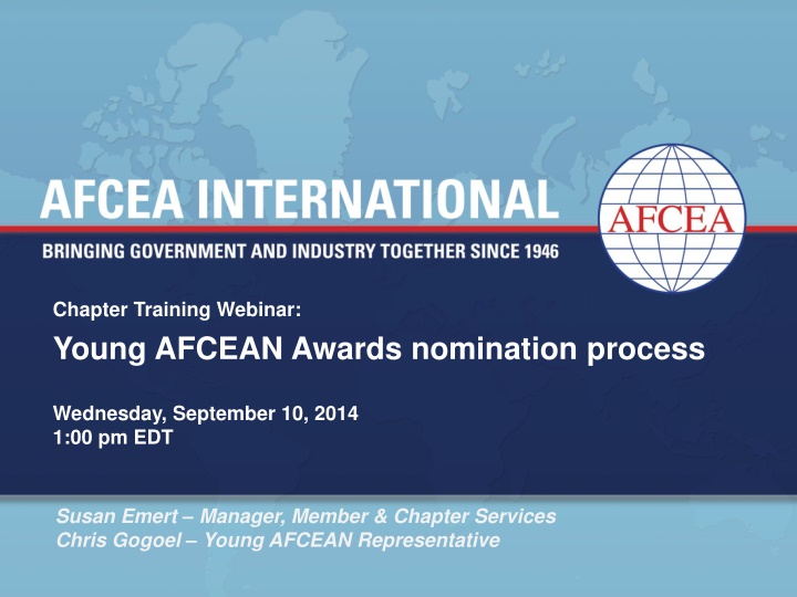 chapter training webinar young afcean awards