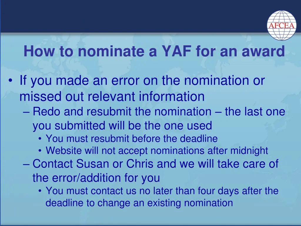 how to nominate a yaf for an award 7