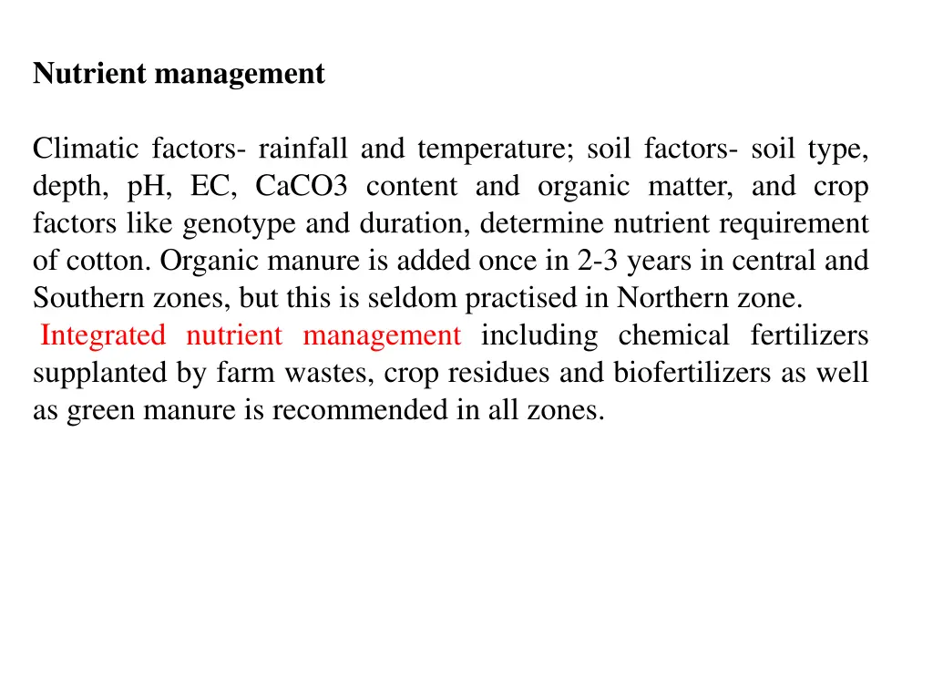 nutrient management