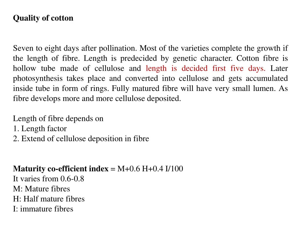 quality of cotton