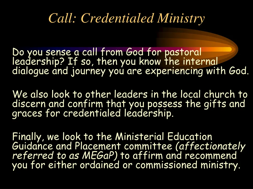 call credentialed ministry