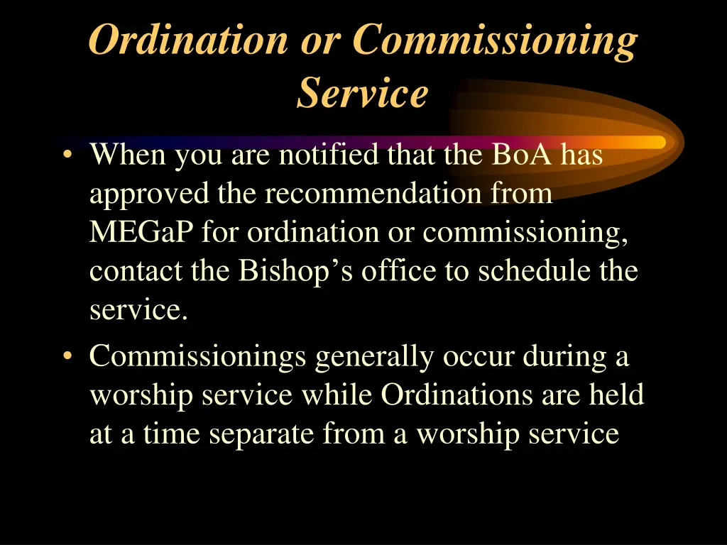 ordination or commissioning service