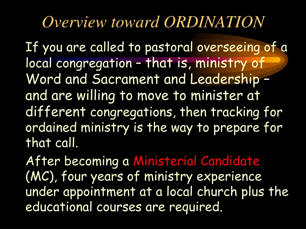 overview toward ordination if you are called