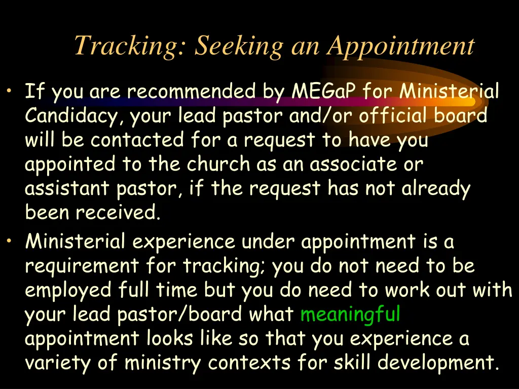 tracking seeking an appointment