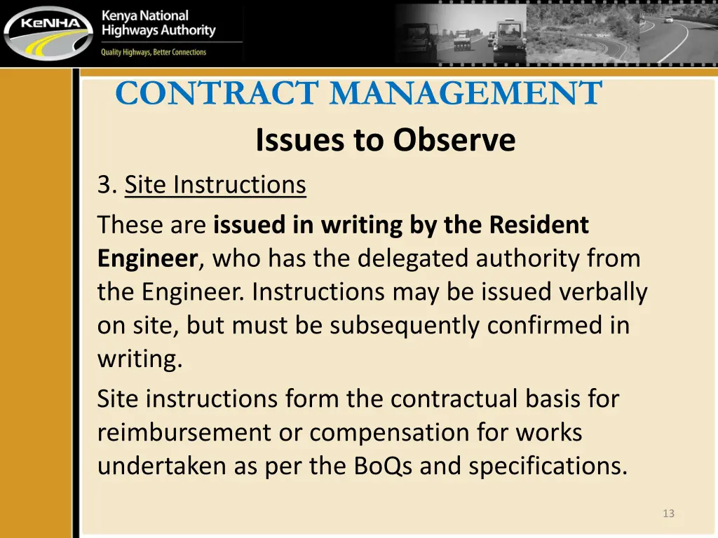 contract management issues to observe 3 site