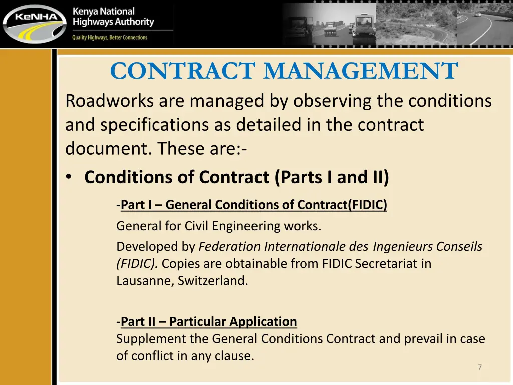 contract management roadworks are managed