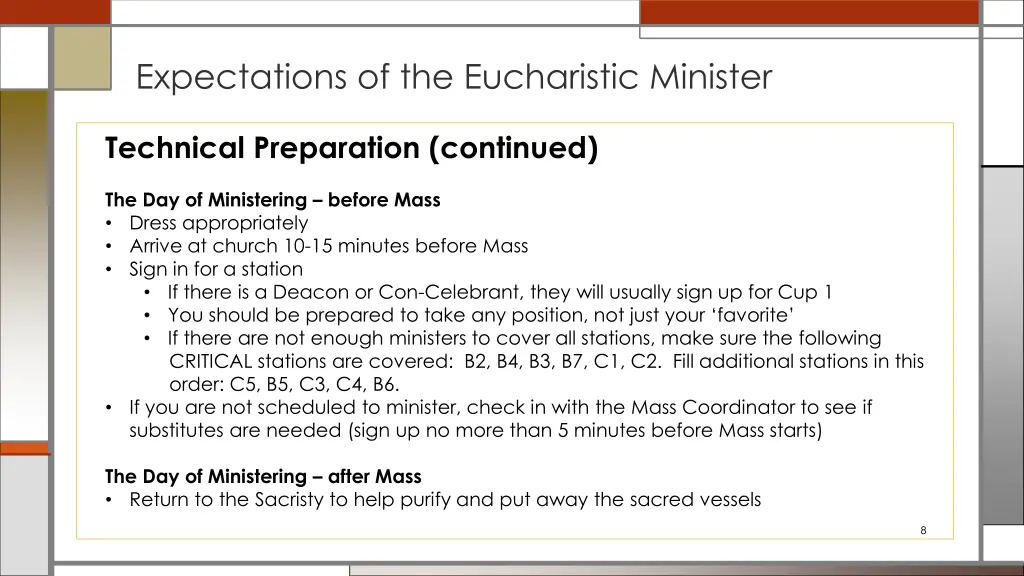 expectations of the eucharistic minister 2