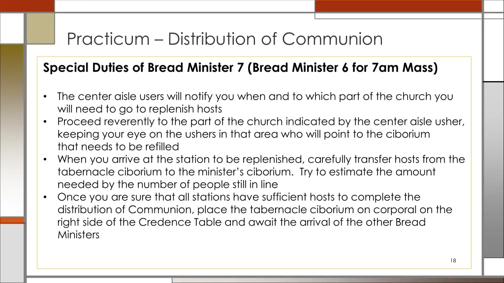 practicum distribution of communion 2