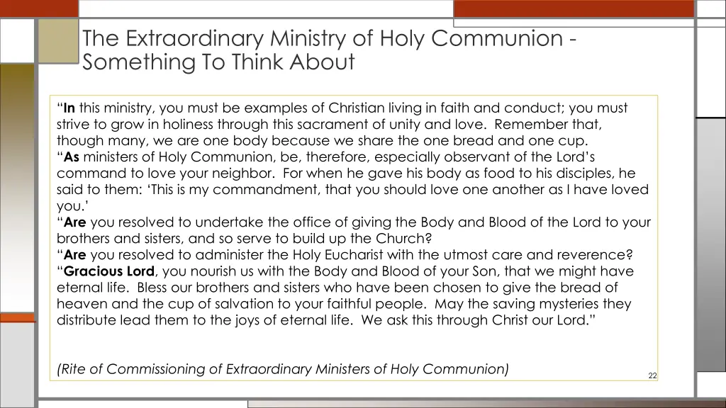 the extraordinary ministry of holy communion