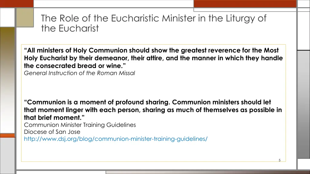 the role of the eucharistic minister