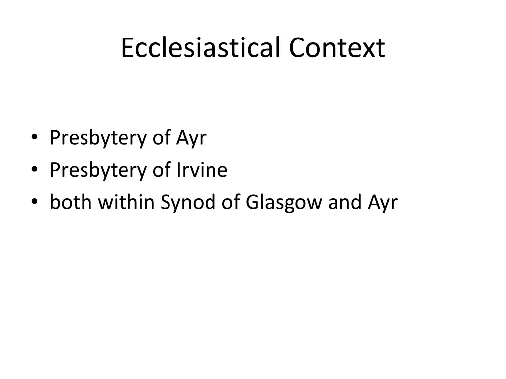 ecclesiastical context