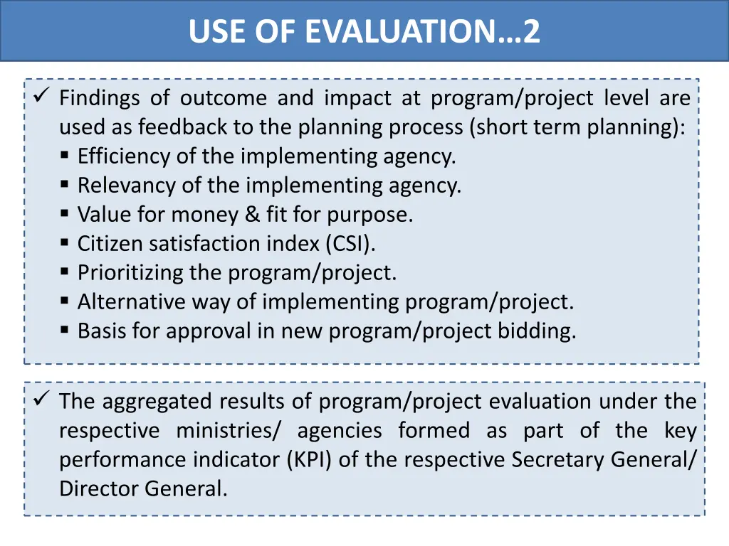 use of evaluation 2