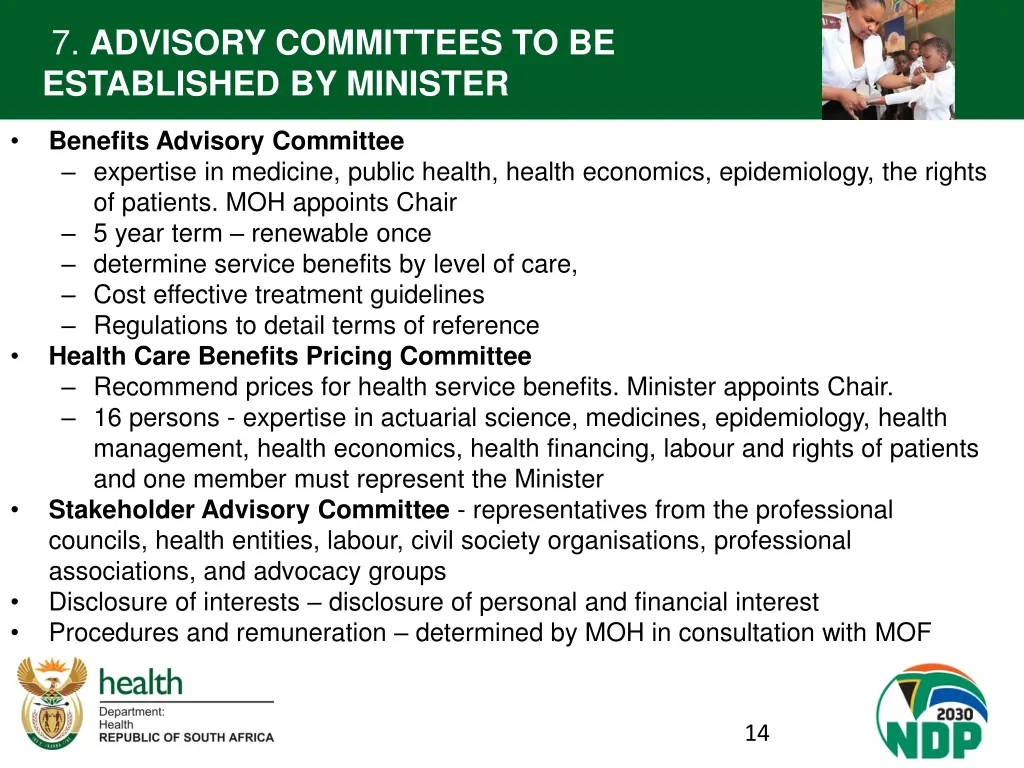 7 advisory committees to be established