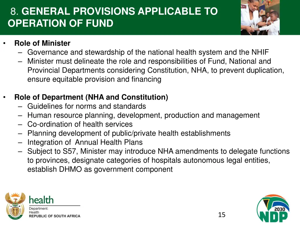 8 general provisions applicable to operation