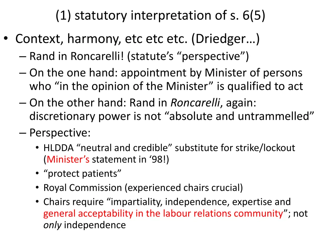 1 statutory interpretation of s 6 5 context