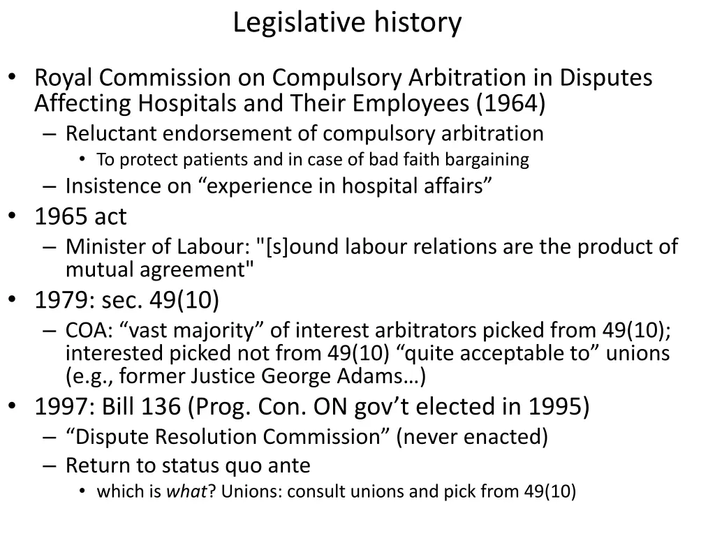 legislative history