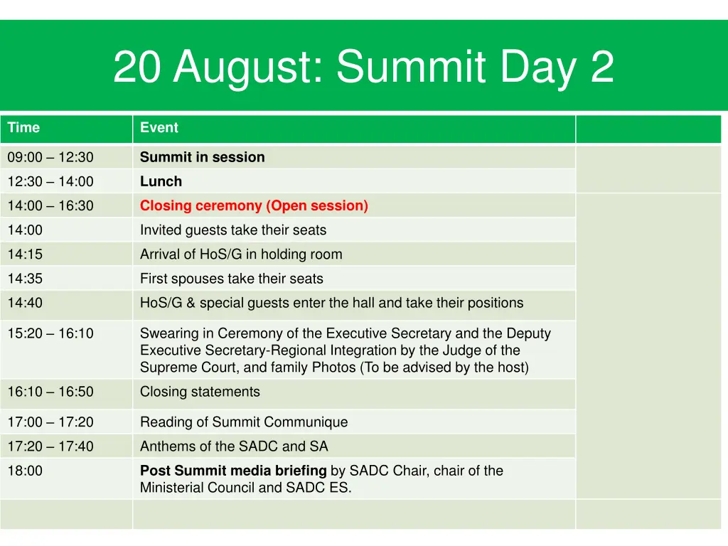 20 august summit day 2