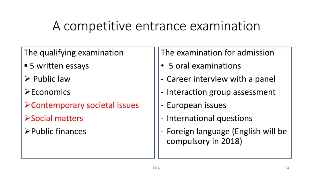 a competitive entrance examination 1