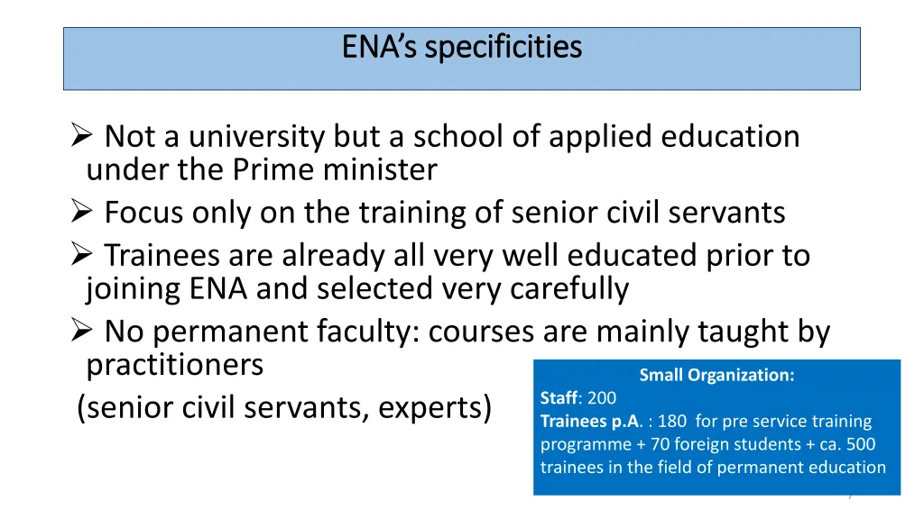 ena s specificities ena s specificities