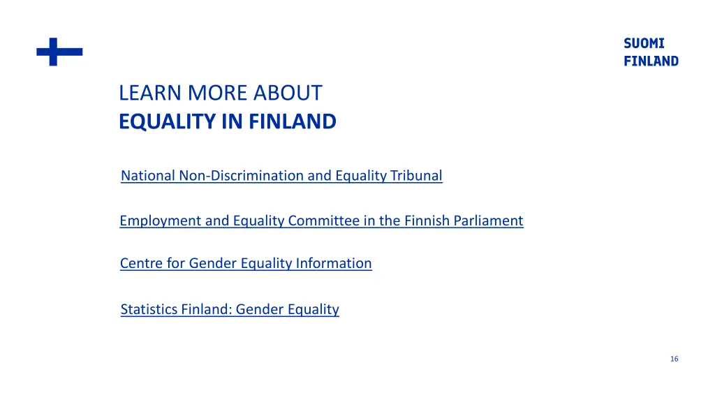 learn more about equality in finland