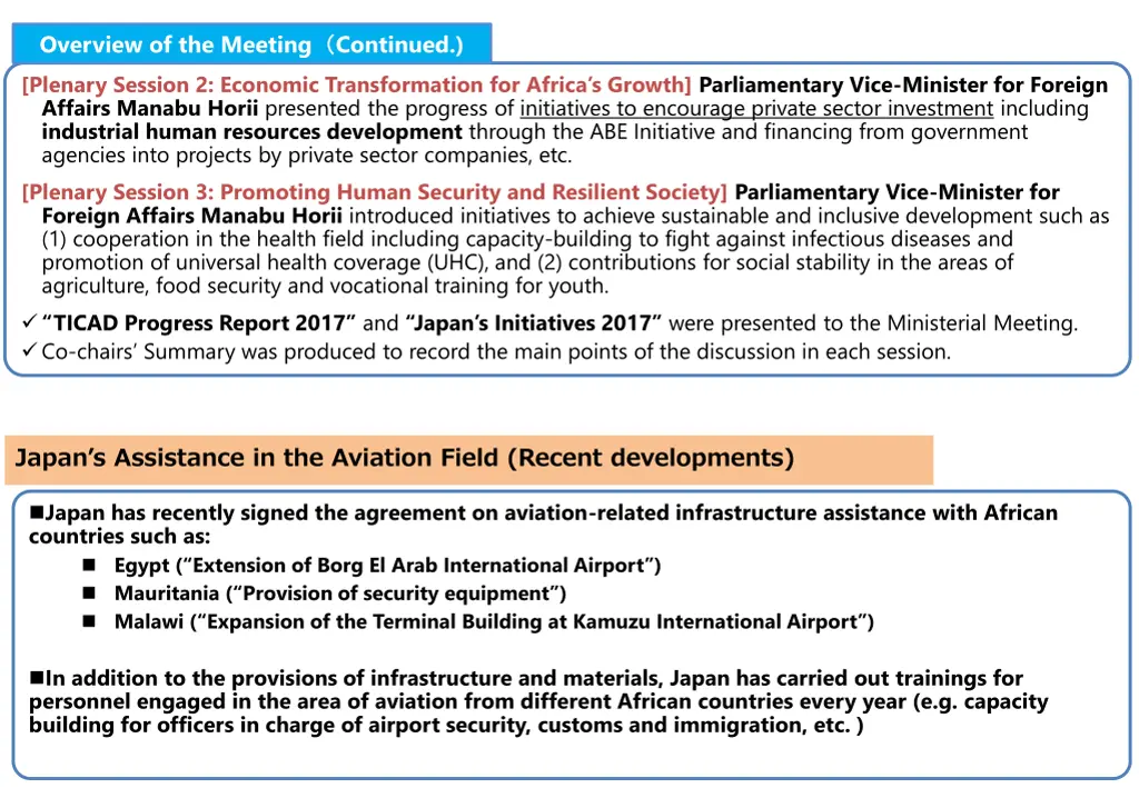 overview of the meeting