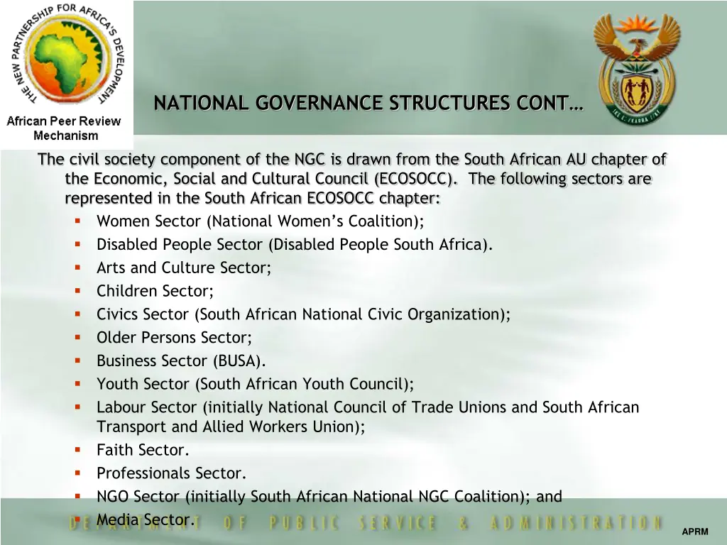 national governance structures cont 1