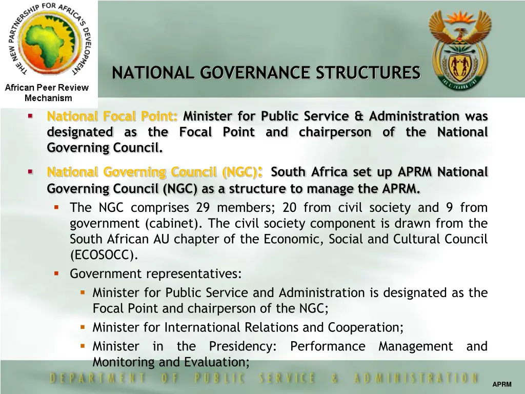 national governance structures