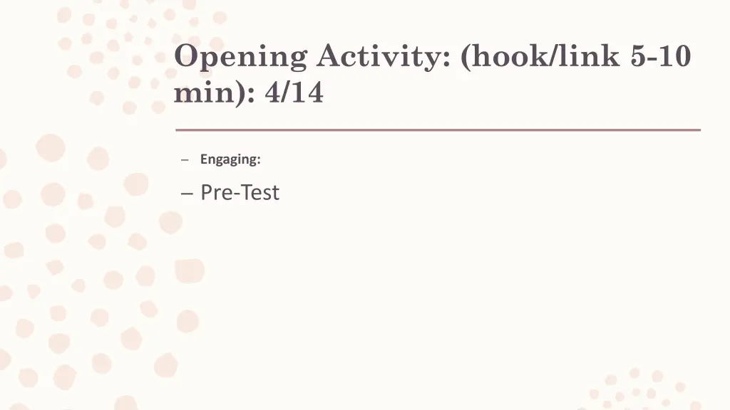 opening activity hook link 5 10 min 4 14