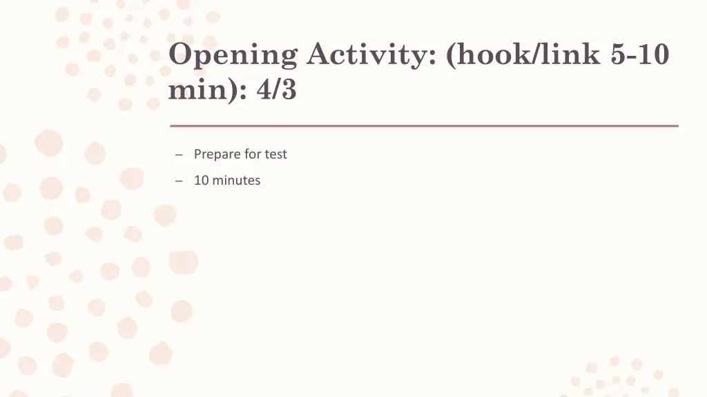 opening activity hook link 5 10 min 4 3