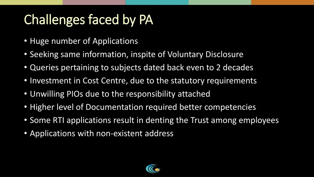 challenges faced by pa challenges faced by pa