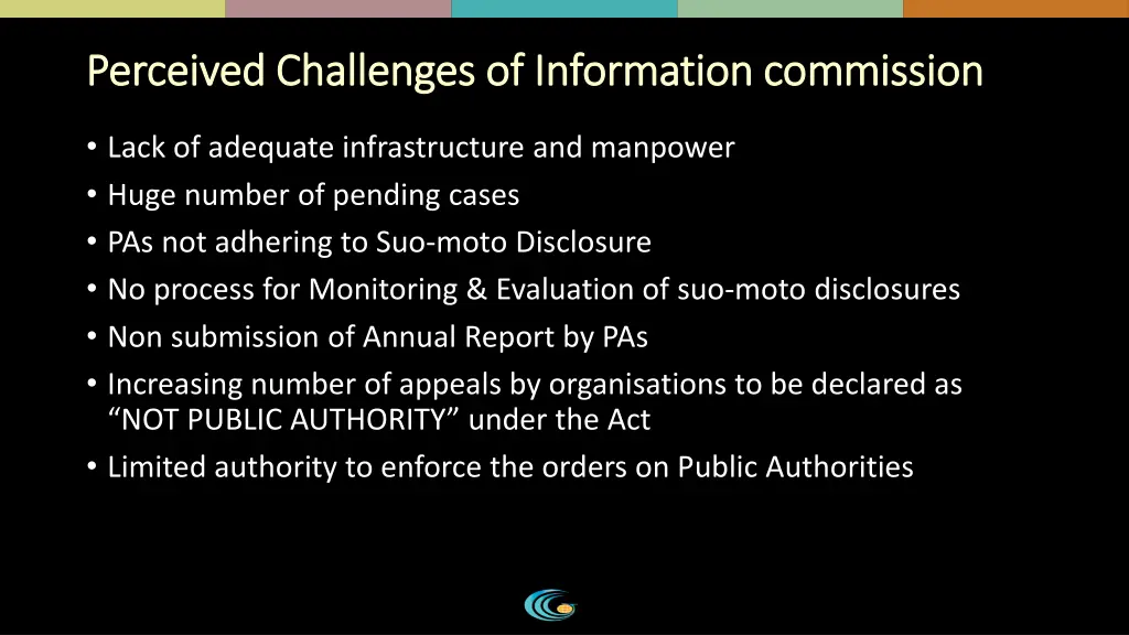 perceived challenges of information commission