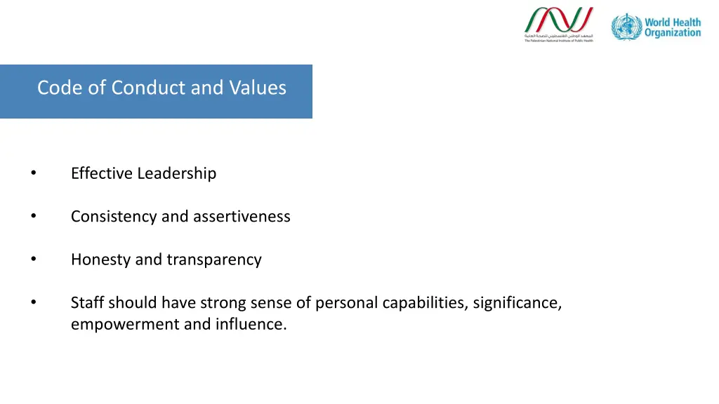 code of conduct and values