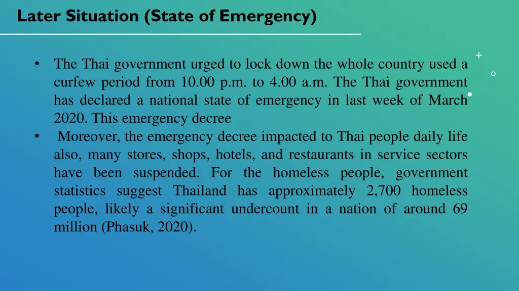 later situation state of emergency