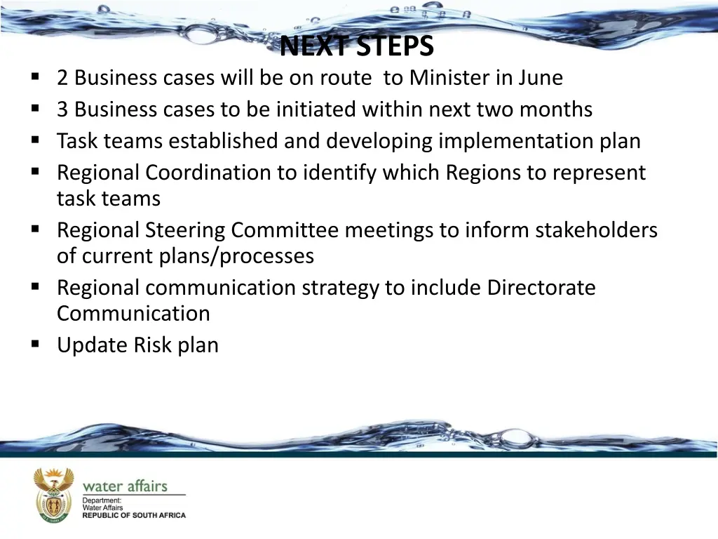 next steps