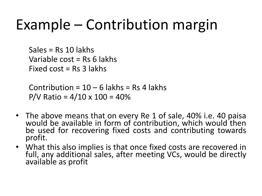 example contribution margin