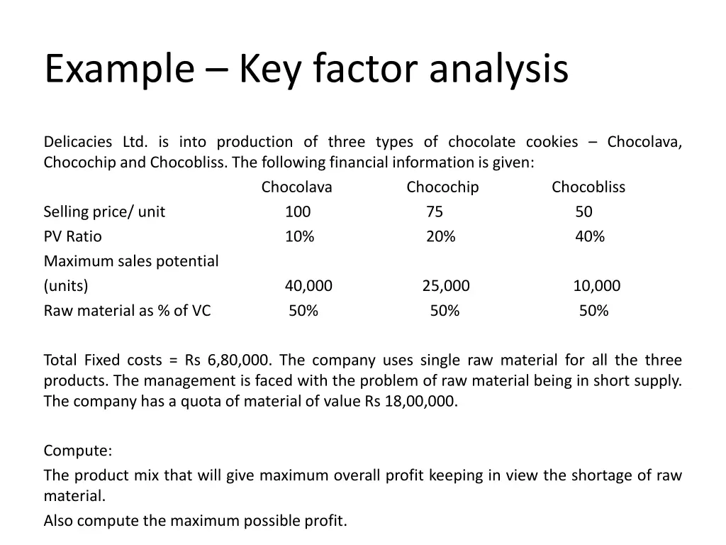 example key factor analysis