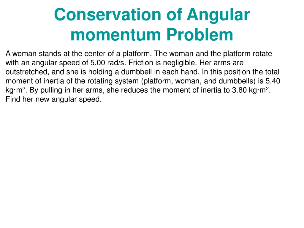 conservation of angular momentum problem