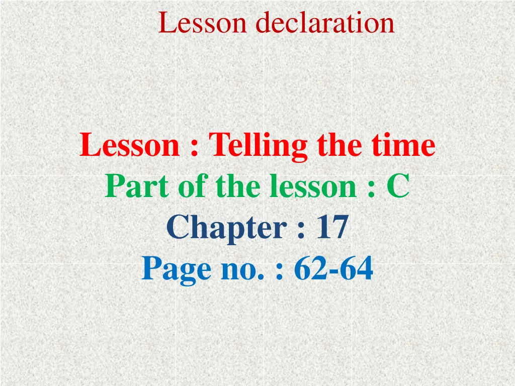 lesson declaration