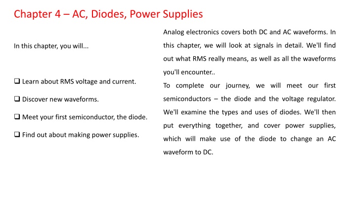 chapter 4 ac diodes power supplies