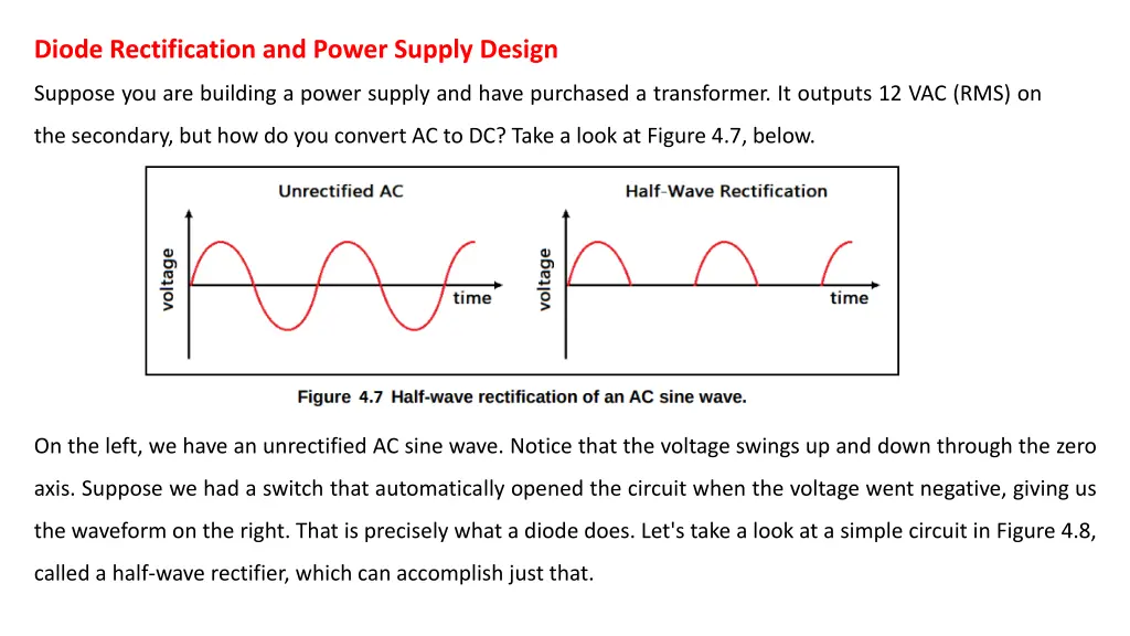 diode rectification and power supply design