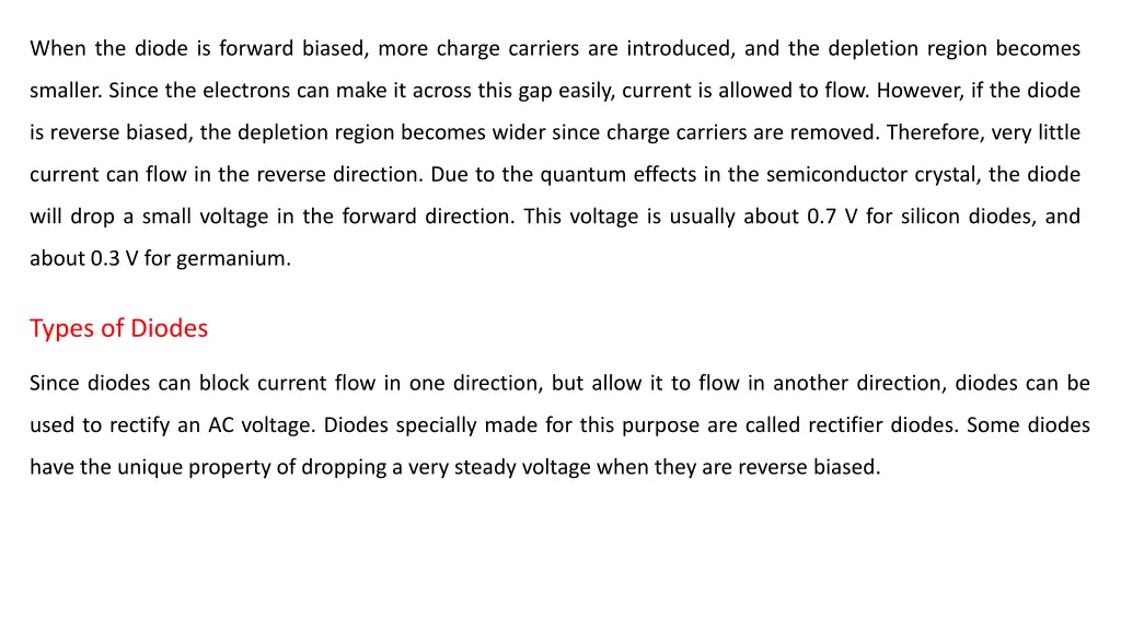 when the diode is forward biased more charge